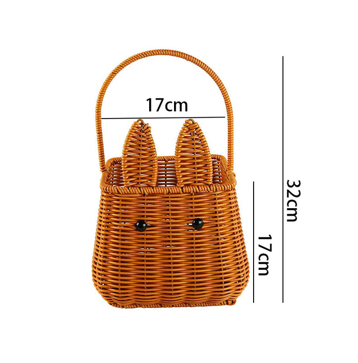 Cute Rabbit Ears Woven Storage Basket Kalsten