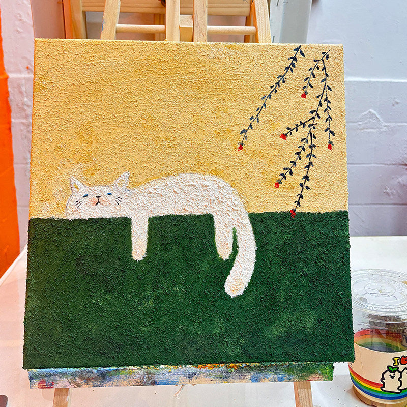 Abstract Cat Canvas Art