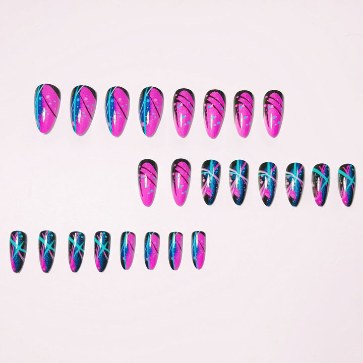 Artificial nails with geometric glamour design Kalsten
