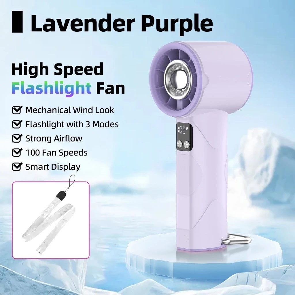 Women's high-speed handheld fan with integrated LED light Kalsten