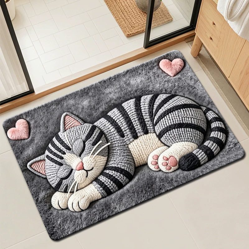 Cartoon Cat Decorative Rug for Interiors