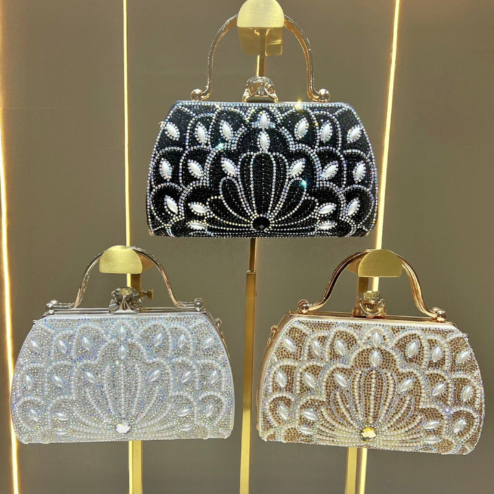Ornate Crystal-Embellished Handbag