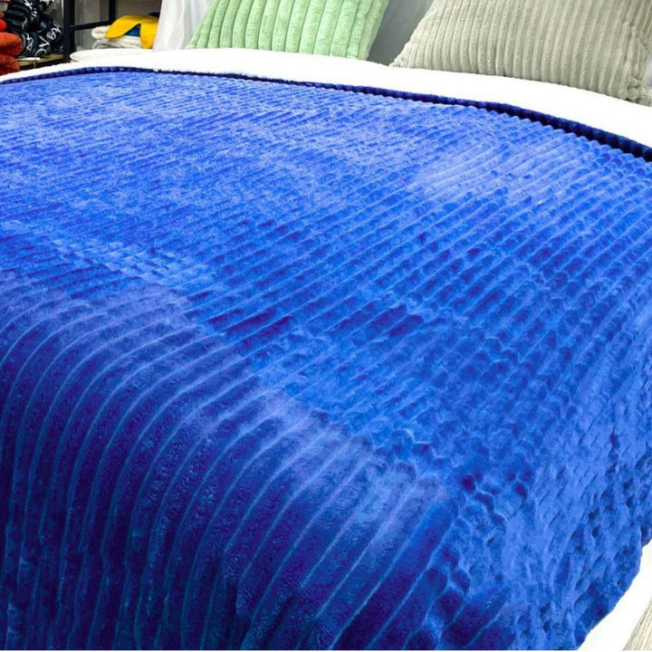 Luxurious Ribbed Velour Throw Blanket