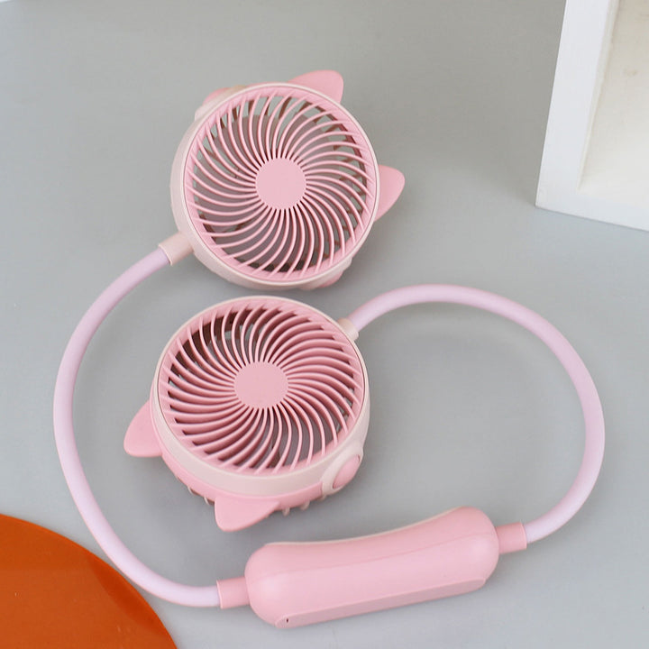 Women's Portable Mini Neck Fan with Dual Blower Kalsten