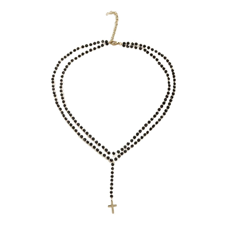 Layered Beaded Cross Necklace Kalsten