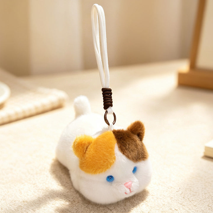 Plush Fox Bag Charm Keychain with Wrist Loop and Soft Faux-Fur Kalsten