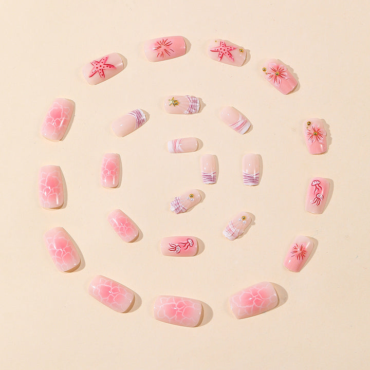 Artistic Floral Acrylic Nail Art Extensions Kalsten