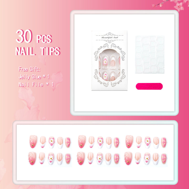 Artistic Floral Press-On Nail Set 1790738582