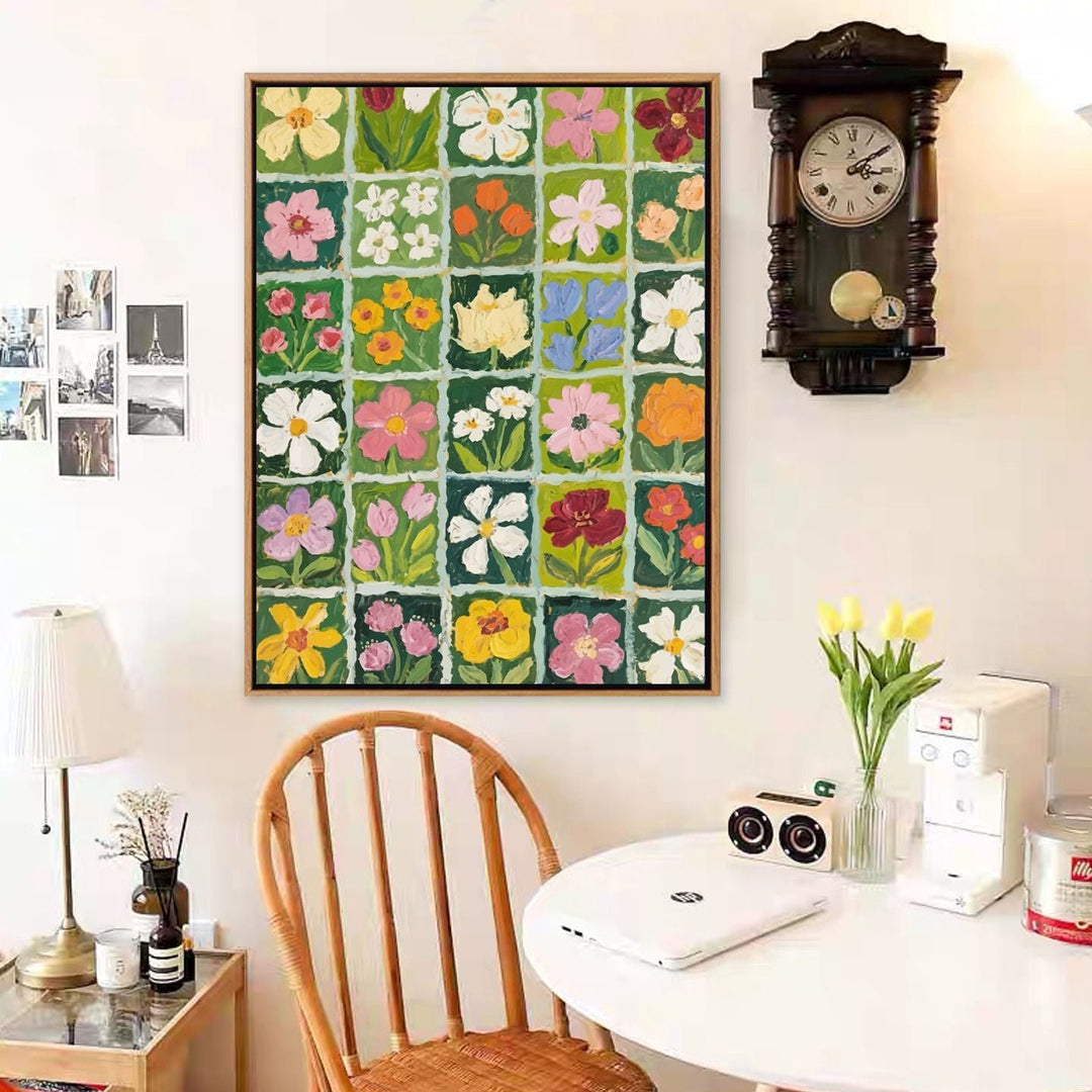 Colorful Floral Motif Canvas Art Print Kalsten