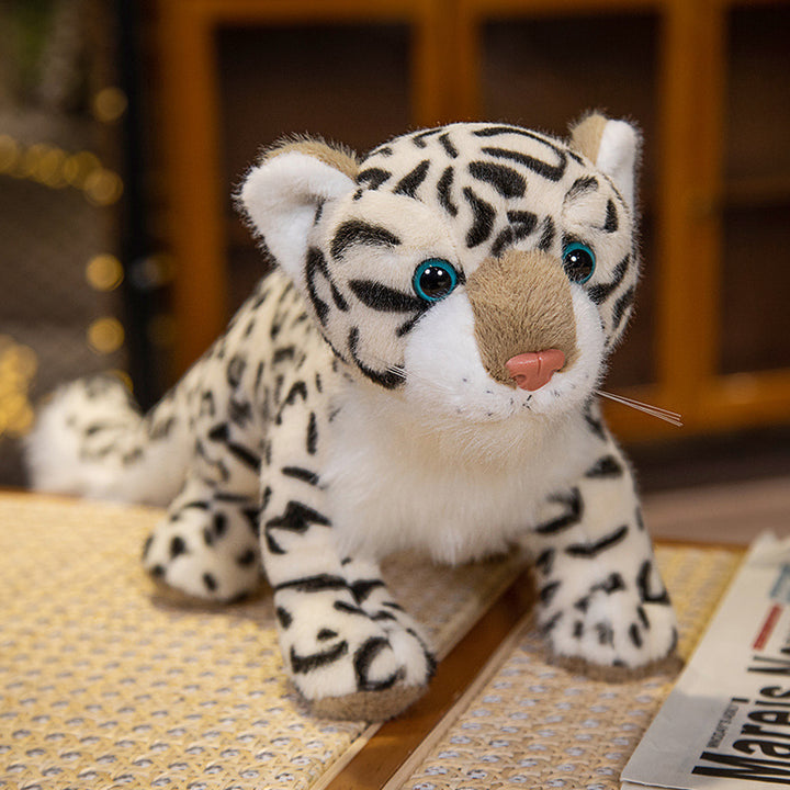 Plush Snow Leopard Bag Charm with Soft Faux-Fur and Detachable Strap Kalsten