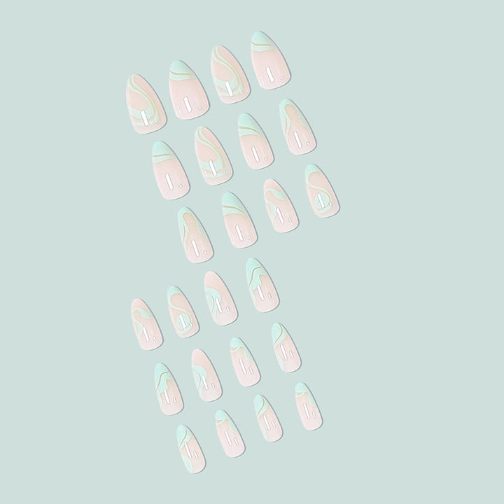 Artful nail design with curved lines Kalsten