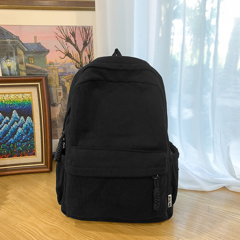 Textured Corduroy Laptop Backpack Kalsten