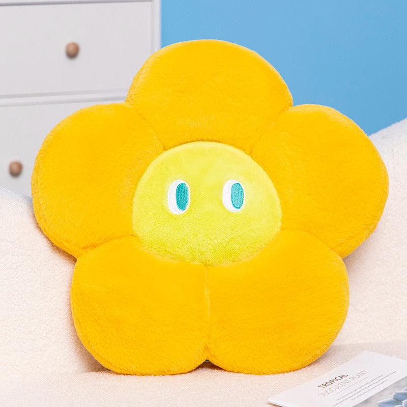 Plush cat cuddle pillow with large glitter eyes