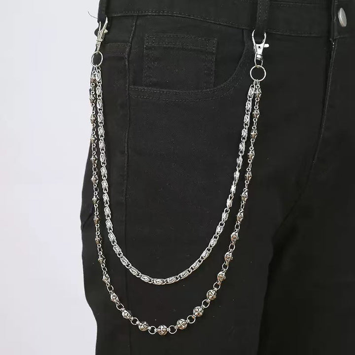 Fashionable chain belt with decorative pendants Kalsten