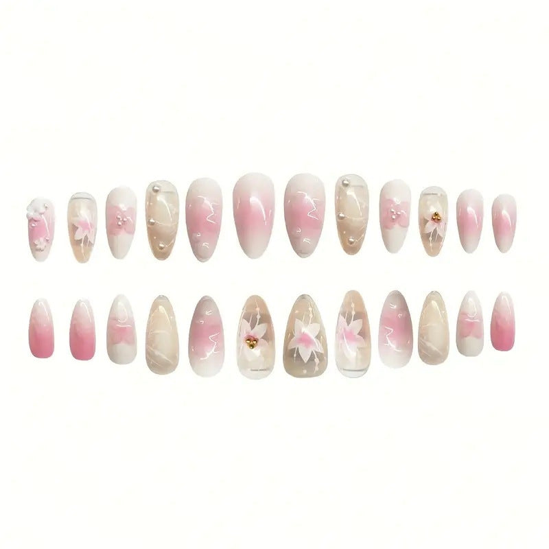Elegant Floral Nail Enhancements Kalsten