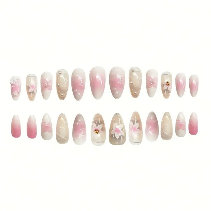 Elegant Floral Nail Enhancements Kalsten