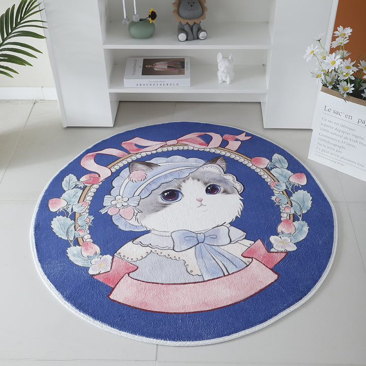 Cat-Themed Round Area Rug Kalsten