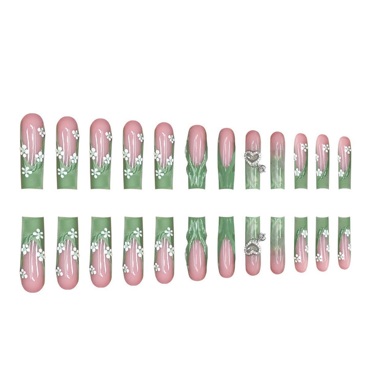Decorative Floral Acrylic Nail Set Kalsten