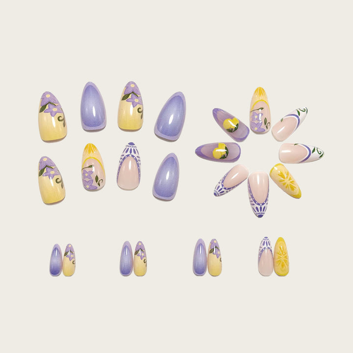 Artificial Nail Set with Floral Designs Kalsten