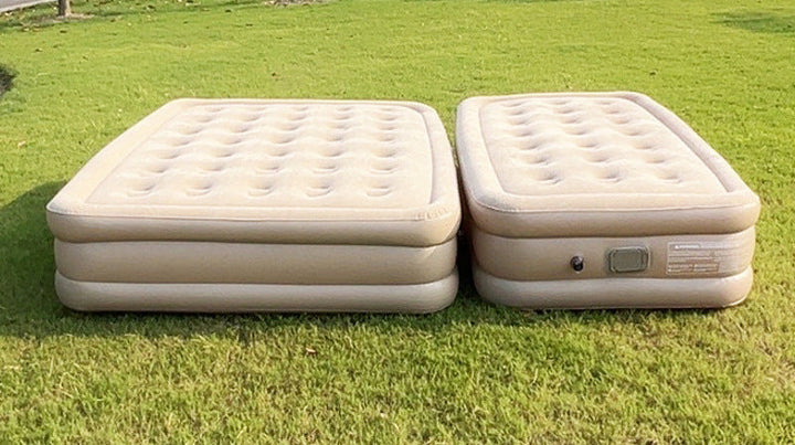 automatic inflate double flocked air mattress with integrated electric pump and raised edge comfort Kalsten
