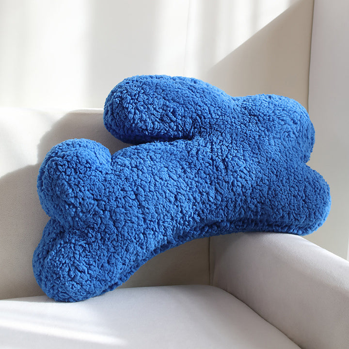 Padded seat cushion in flower shape with faux leather center piece and fluffy edge padding
