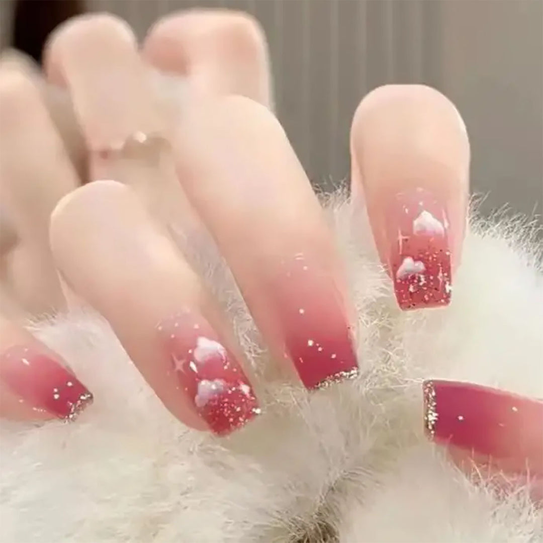 Cloud-Themed Ombre Press-On Nails