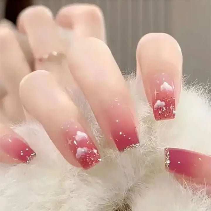 Cloud-Themed Ombre Press-On Nails
