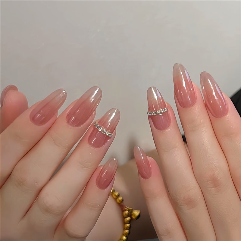 Elegant Stiletto Press-On Nail Art with Gem Accents Kalsten