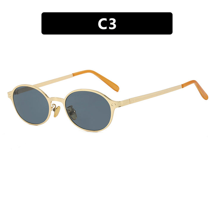 Women's round glasses with a delicate metal frame and comfortable nose pads Kalsten