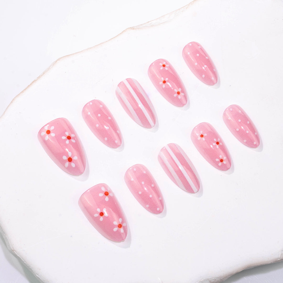 Elegant Floral Design Press-On Nail Art Set Kalsten