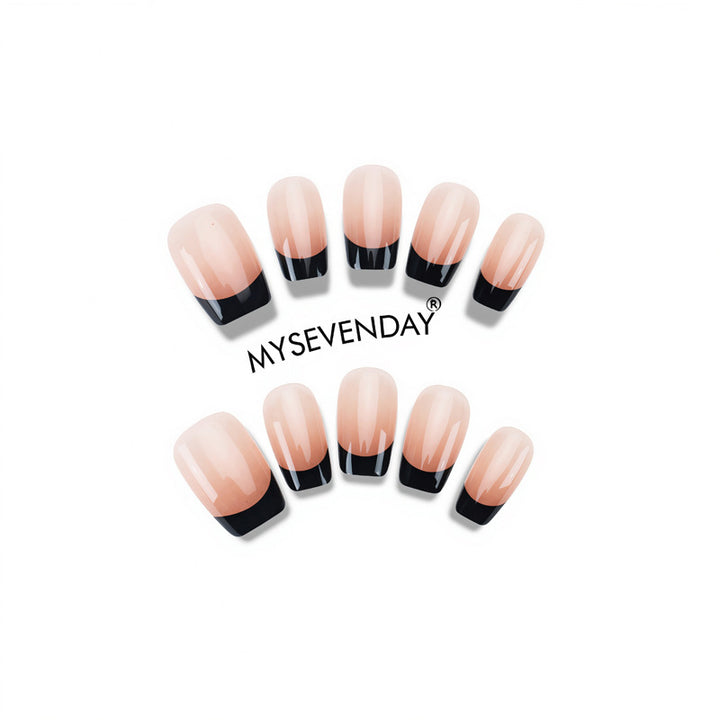 French Tip Press-On Nail Set with Glossy Finish Kalsten