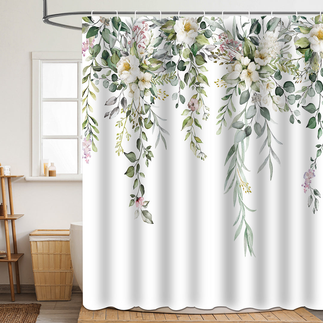Floral Patterned Bathroom Shower Curtain Kalsten