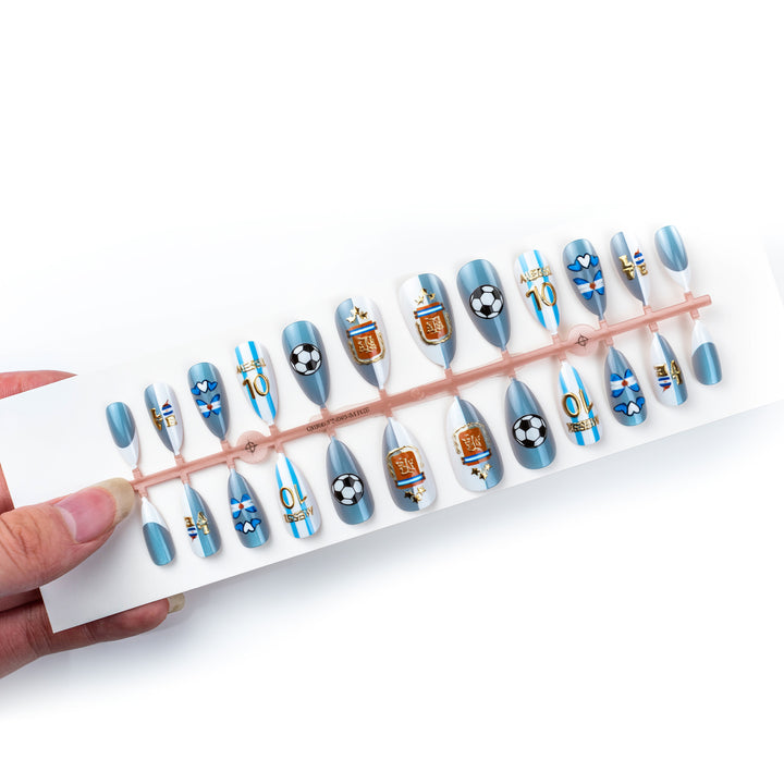 Soccer-Themed Press-On Nail Art Set