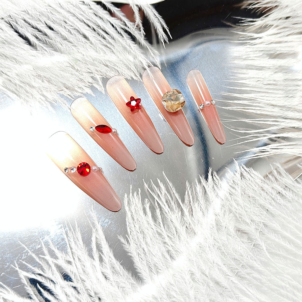 Artificial nails with glamorous decorations Kalsten