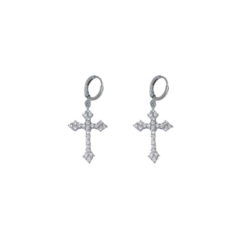 Elegant Cross Earrings with Sparkling Stones Kalsten