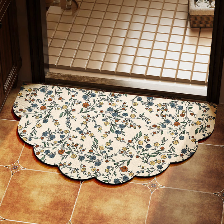 Decorative Floral Area Mat for Indoor Spaces