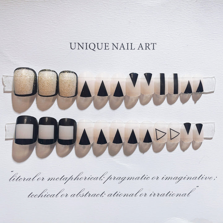 Artistic Geometric Press-On Nail Set  1791803881