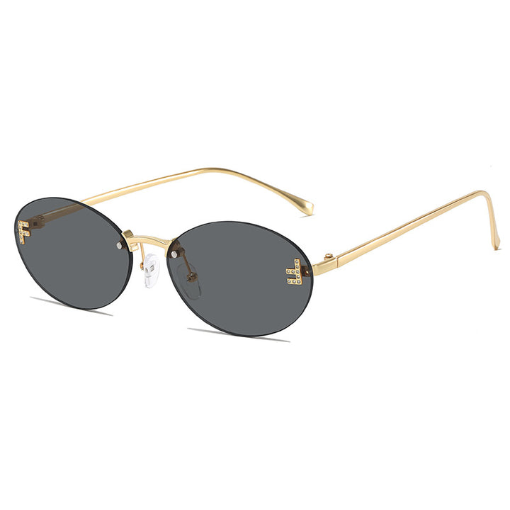 Sleek Metal Oval Sunglasses Kalsten