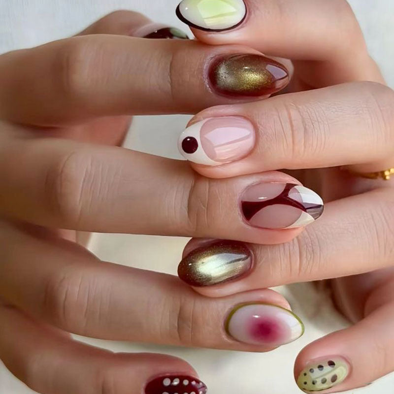 Artistic Abstract Press-On Nail Set