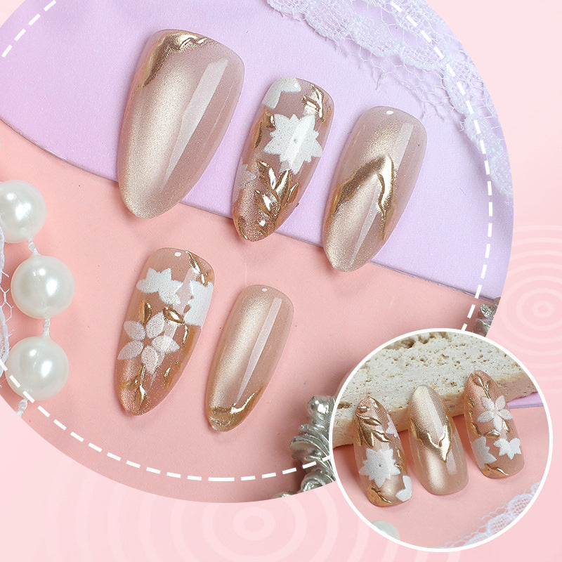 Elegant Floral Embellished Press-On Nails