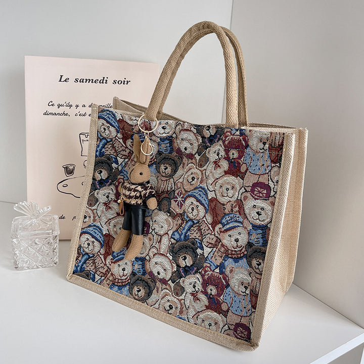 Fun Cartoon Print Tote Bag