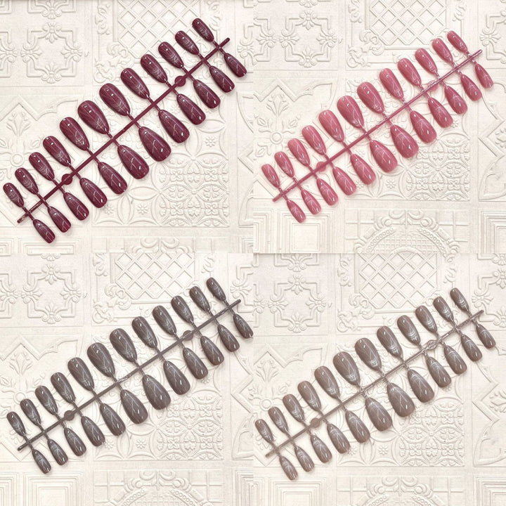 Glossy Elegant Almond-Shaped Press-On Nails Kalsten