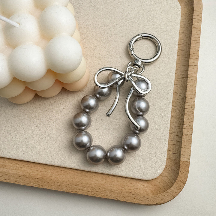 Charming Bow and Bead Keychain Kalsten