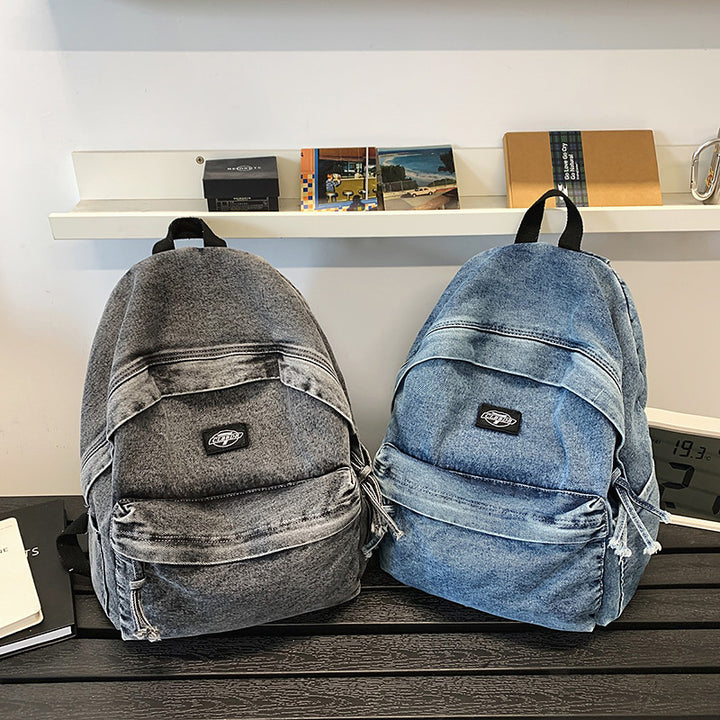 Denim Fabric Casual Backpack Kalsten