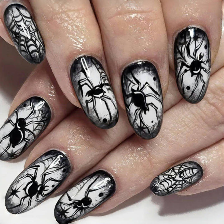 Artful Ghost-Themed Press-On Nails Kalsten