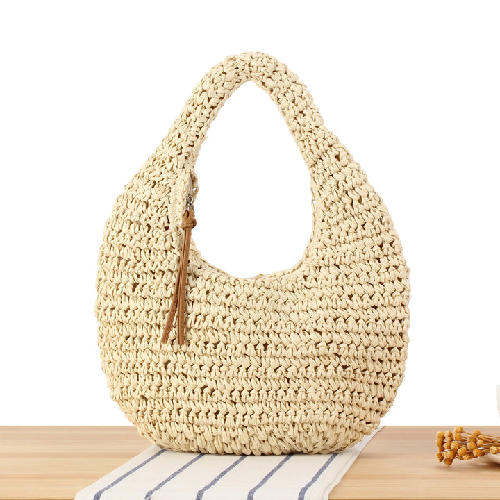 Hand-knotted shoulder bag made of natural material Kalsten