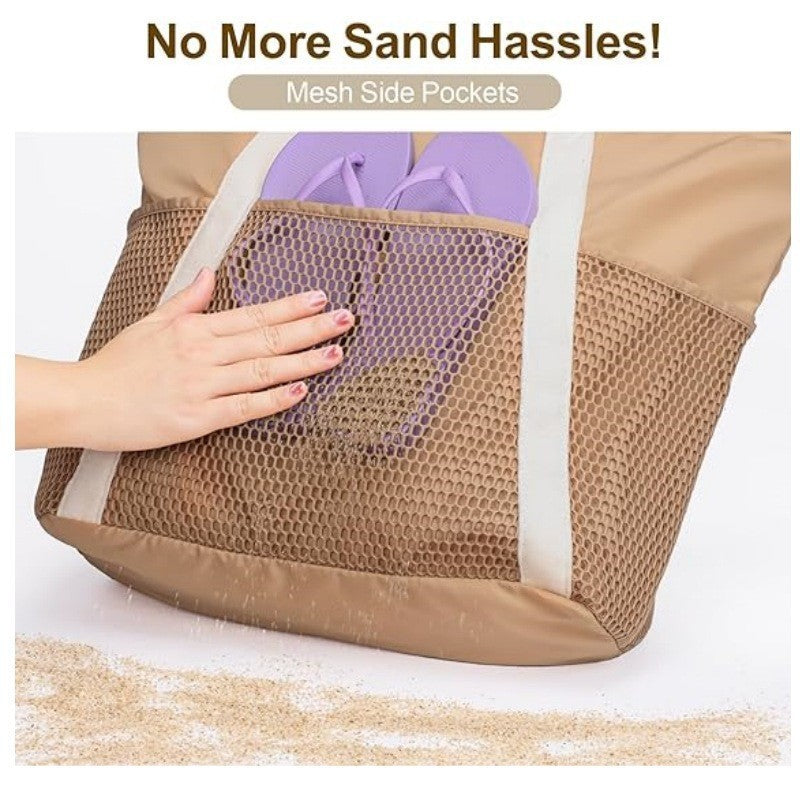 Stylish beach bag with ventilation net Kalsten