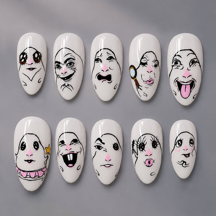 Creative Nail Art Set with Face Designs Kalsten