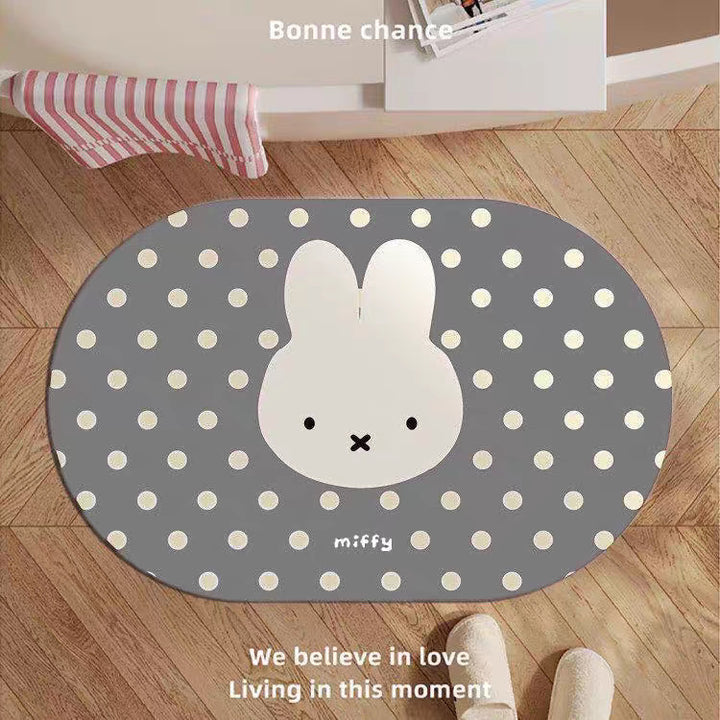 Playful Bunny-Themed Bath Mat