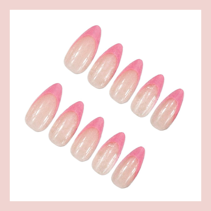 Acrylic nail set with elegant pointed shapes and glossy accents Kalsten